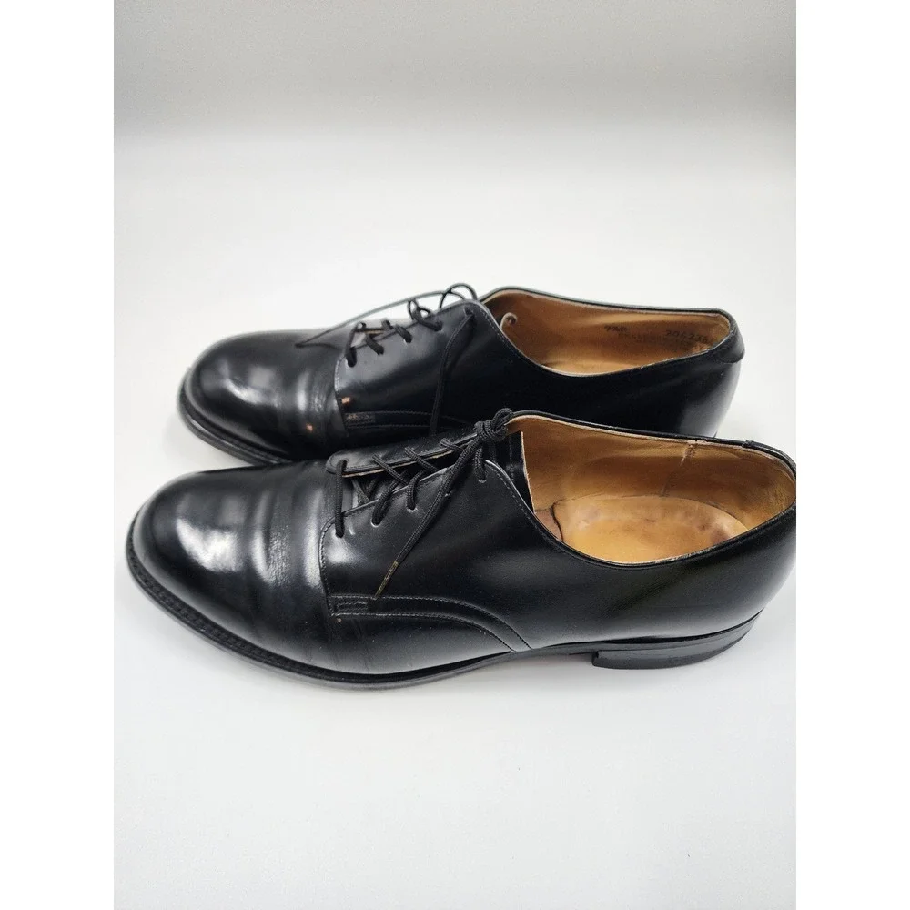 Vintage 1982 Craddock-Terry US MilitaryDress ShoesMens 9.5 R Black Leather Derby